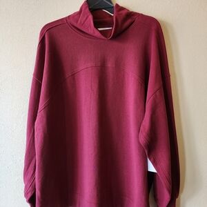 Time and Tru Burgundy Funnel Neck Sweatshirt